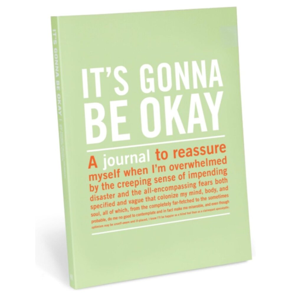 Knock Knock "It's Gonna Be Okay" Light Green Journal with Orange Text